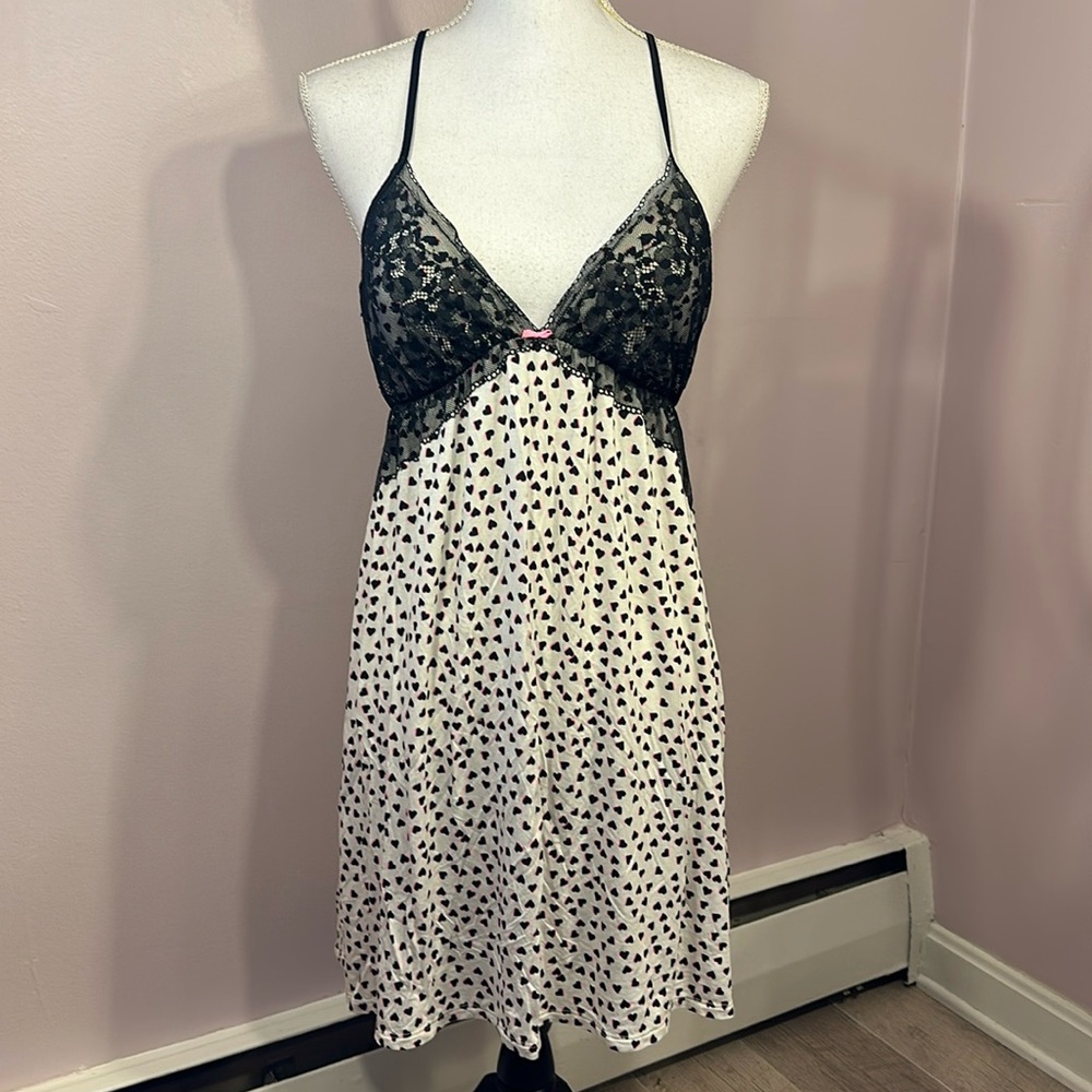 Victoria's Secret Racerback  Babydoll Nightgown with Lace Trim
